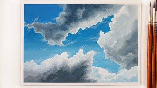 Sky Clouds Painting with Gouache