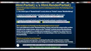 Part 53 Difference between html partial and html renderpartial