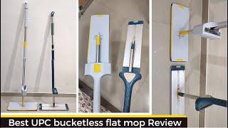 Top best Flat Mop without Bucket - UPC Slider Squeeze Mop with 42cm Wide Microfiber Head 360° Review