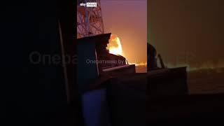 Moment Russian missile strikes Dnipro power plant