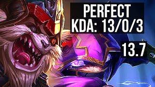 KLED vs KENNEN (TOP) | 13/0/3, 7 solo kills, Legendary, 600+ games | KR Master | 13.7