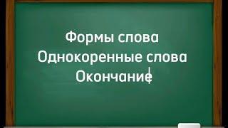 Формы одного слова, однокоренные слова и окончание