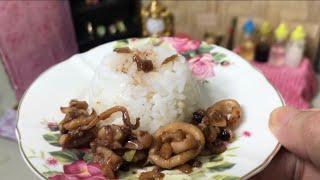 ADOBONG PUSIT | ASMR Cooking Mini Food