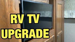 RV Bedroom TV upgrade Class C Motorhome