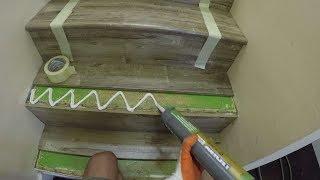 How to Laminate Stairs. Stair Noses. Step by Step Installation. DIY. Shot with GoPro