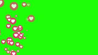 3 Instagram Love Hearts Green Screen Animation for Youtube videos Social Media Heart Reactions