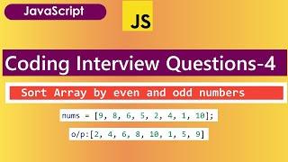 Sort an array by even and odd numbers | Sorting in javascript | javascript sort method  | JavaScript