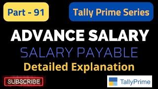 How To Do Advance Salary Entry In Tally Prime | Salary Entry in Tally Prime | Salary Adjustment