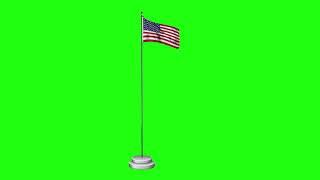 USA Flag #1 - 4K Green screen FREE high quality effects