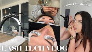 DAYS IN LIFE OF A LASH TECH  | AMAZON FINDS + HAIR CUT + LASHING MYSELF