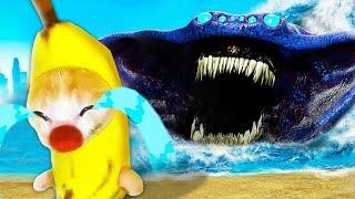 Deep Sea Zoochosis: Banana Cat and Apple Cat's Monster Encounter!  Baby Banana Cat Compilation 