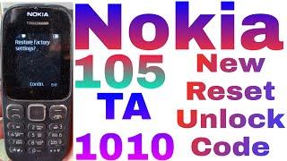 Nokia 105 TA 1010 New Reset Security Code Unlock