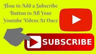 How to Add a Subscribe Button to All Your Youtube Videos At Once