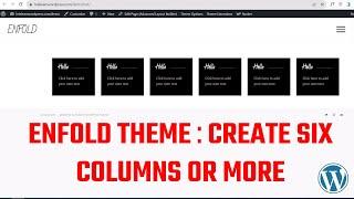 Enfold Theme Tutorial: Create 6 Columns or More