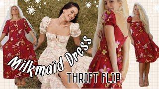 Es musste sein ;) Trendy MILKMAID-Dress aus altem Flohmarkt-Kleid selber nähen! THRIFT FLIP