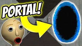 BALDI GAVE US A PORTAL GUN! | Baldi's Basics In Science And Testing