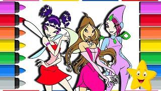 WINX CLUB COLORING PAGES! 🪄COLORING THREE FRIENDS