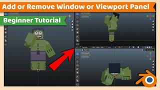 Add or Close Windows or Viewport Panel | Blender Tutorial
