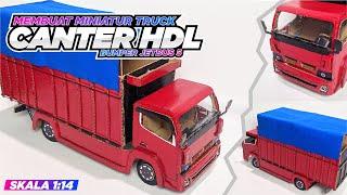 MEMBUAT MINIATUR TRUCK CANTER HDL SIMPLE MBOIS || BUMPER JETBUS 5