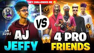 My Friends Challenged Me For 1 Vs 4 Room Match in Free Fire-GarenaFree Fire#1vs4challenge#ajjeffy