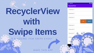 Swipe Items in RecyclerView - Android RecyclerView Tutorial