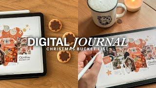 Digital Journal with me, Christmas Bucket List Journal in Goodnotes, iPad Journal, Scrapbooking