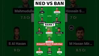 NED vs BAN Dream11 Team Prediction| Dream11 Team of Today match, BAN vs NED Team Tips