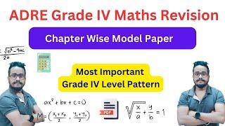 ADRE Grade IV Maths Revision II Chapter Wise Model Paper II ADRE Mathematics