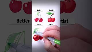 Draw Cherries! #art #drawing #shorts #cherry #lips #howtodraw #easydraw