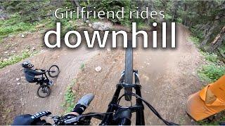 My girlfriend rides downhill mountainbiking in Åre, Sweden.