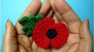 Traditional crochet poppy flower -  memory of First World War 11 november