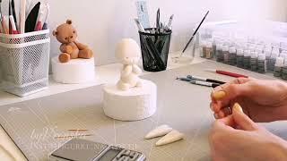 лепка зайки из мастики, Часть 2. Fondant bunny tutorial, caketopper step by step, Part2