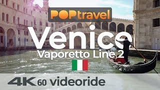 VENICE / Italy - CANAL GRANDE Water Bus Line 2 - 4K 60fps (UHD)