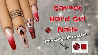 NEW BIRTHSTONE SERIES! | JANUARY GARNET NAILS! | HARD GEL | BORN PRETTY