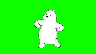 Polar Bear We Bare Bears dancing Green screen