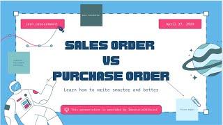 Sales Order Vs Purchase Order || Basic information