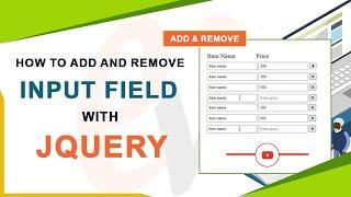 How to Add and Remove input fields dynamically with jQuery