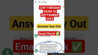 CISF FIREMAN ANSWER KEY OUT|#cisf #shorts #youtubeshorts #answerkey #viral #exam_review_by_manish