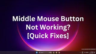 How To Fix Middle Mouse Button Not Working | Middle Mouse Button Not Working? [ Quick Fixes]