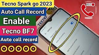 Tecno spark Go 2023 Auto call record Enable // Auto call recording setting