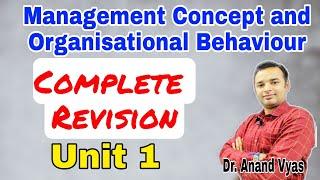 management concept and organisational behaviour mba |Complete Revision Unit 1 | B.com | BBA | AKTU