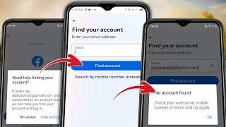 Facebook Recovery No Account Found Check your username, mobile number or email and try again