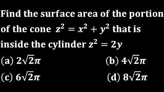 surface area of the portion of the cone that is inside the cylinder integral calculus