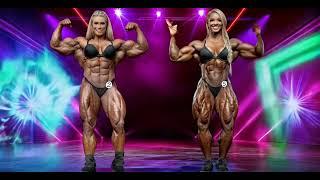 Female Bodybuilders FBB Muscle Girls Posing On Stage