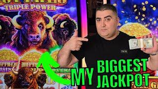 My BIGGEST JACKPOT On Buffalo Triple Power Slot