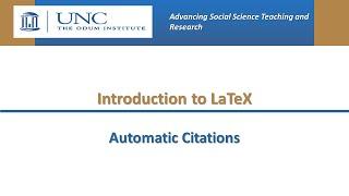 Introduction to LaTeX: Automatic Citations