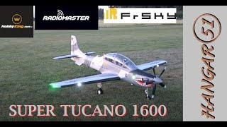 HOBBY KING AVIOS 1600 MM 6S SUPER TUCANO 6 CHANNEL LIGHTS FLAPS RETRACTS 5 BLADE PROP (( UNBOXING ))