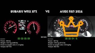 Subaru WRX STI vs Audi RS3 2016 // 0-100 km/h