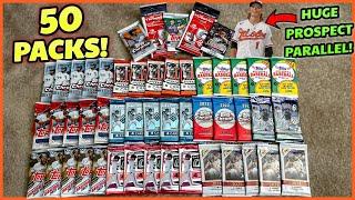 OPENING 50 PACKS OF BASEBALL CARDS! I PULLED A HUGE PROSPECT PARALLEL!