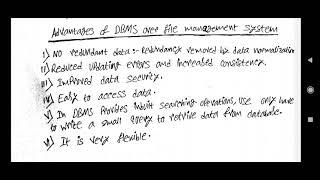 Advantages of DBMS over File management system